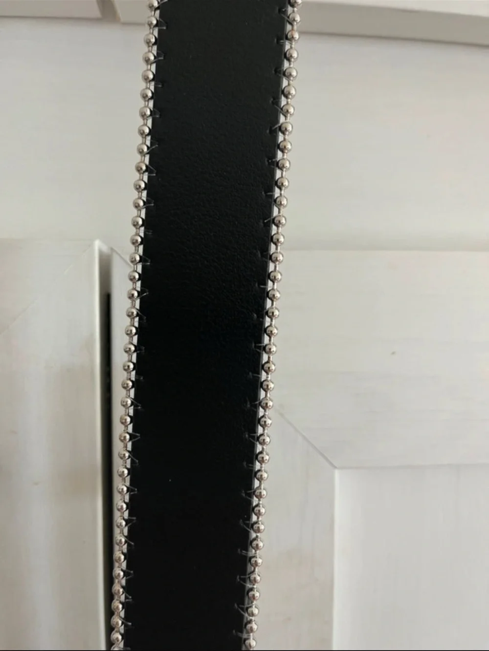 Wild Fable Black Belt with Silver Beaded Trim